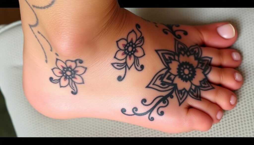 foot tattoo cover up