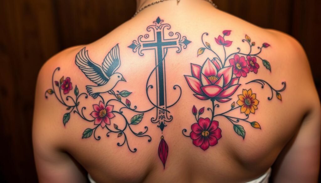 religious shoulder tattoos