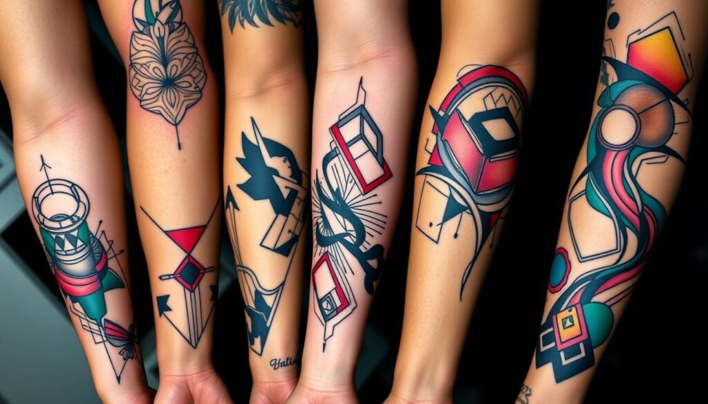 abstract arm tattoos