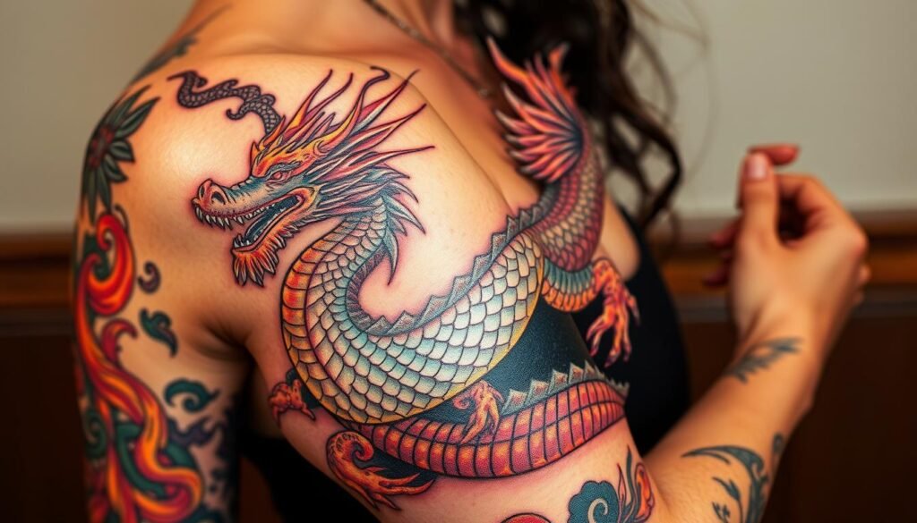 dragon arm tattoos