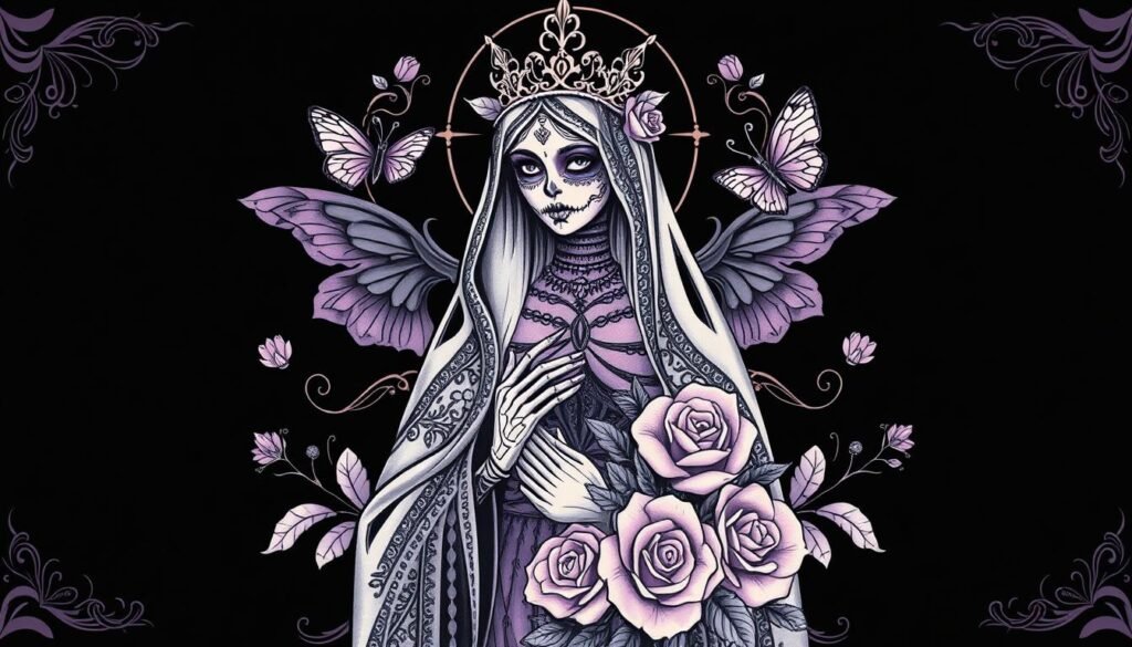 feminine santa muerte tattoos