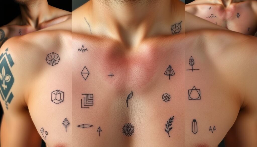 mens small tattoo chest