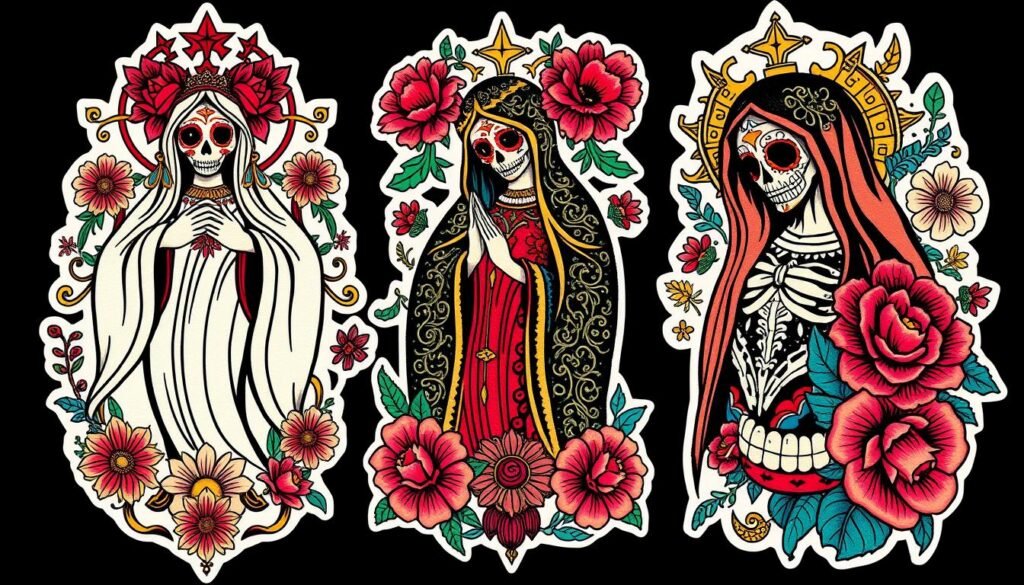 santa muerte tattoos and mexican folk art