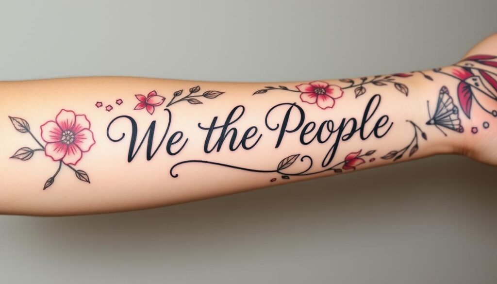 we the people arm tattoos and girly arm tattoos