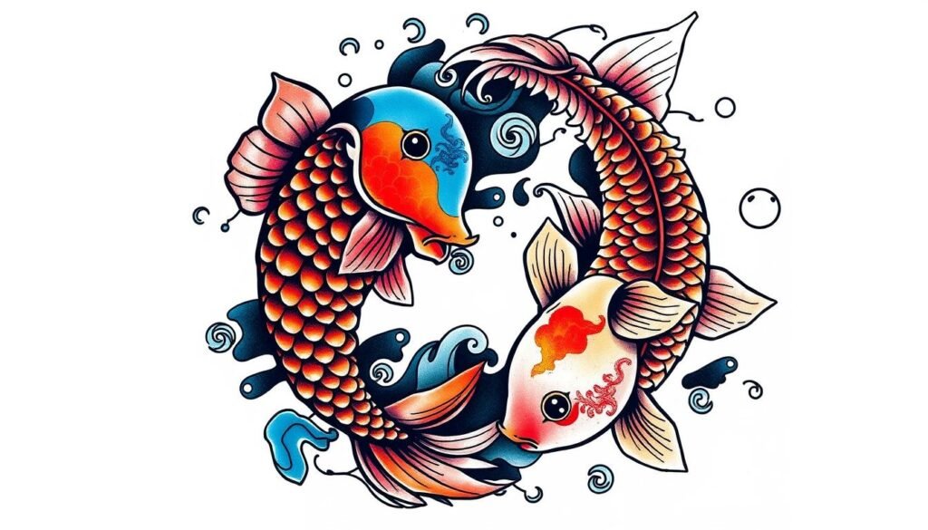 yin yang koi tattoo design